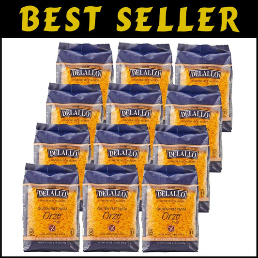 Premium Gluten-Free Orzo Pasta: Corn & Rice for Salads, Soups & More - 12-Pack