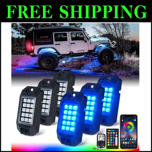 Vibrant Music-Syncing RGB Rock Lighting Kit - Universal Fit for Cars & Trucks