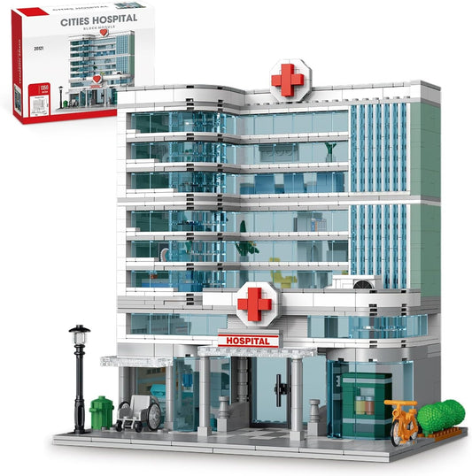 Illuminated Modular Hospital Building Kit - 10.23x6.88x11.22 Inches, 3.83 Lbs