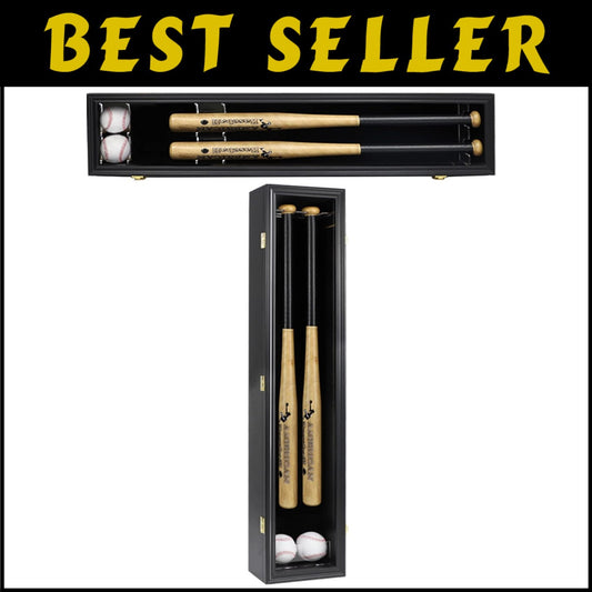 Premium 2-Bat Wooden Display Case with Acrylic & Velvet - Horizontal or Vertical