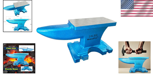 Heavy-Duty 24 lbs Cast Iron Anvil - Ideal for Blacksmithing & Jewelry Making