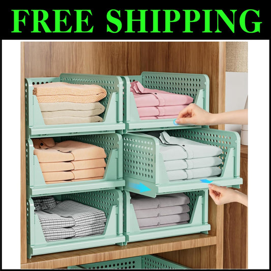 Durable Green 5-Pack Closet Organizer Bins: Easy Install, Happy Organizing!