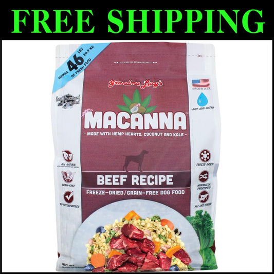 Macanna Beef Freeze-Dried Dog Food - 8lb for All Life Stages & Dietary Needs