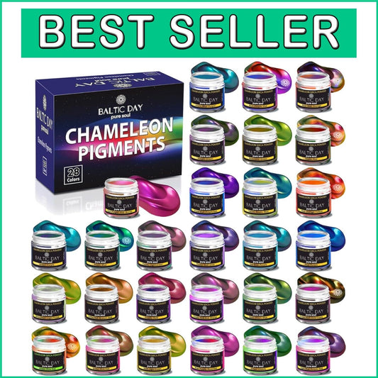 All-In-One Chameleon Mica Powder Set - 28 Stunning Colors for Multipurpose Use