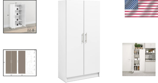 Elite 2-Door Tall Storage Cabinet with Adjustable Shelves for Home Organization