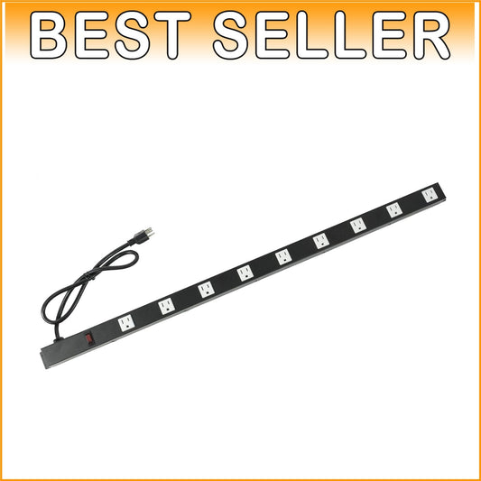 9-Outlet 3 Ft Heavy Duty Metal Surge Protector Power Strip with Mounting Parts