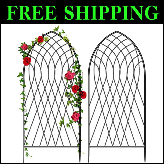 2 Pack Large 75" x 31" Heavy-Duty Metal Garden Trellis for Climbing Plants
