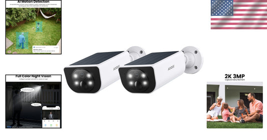 Elevate Security with Wireless 2K Solar Camera - Waterproof & Alexa-Compatible