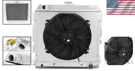 Durable 3-Row Aluminum Radiator with Heat-Resistant Fan for Classic Muscle Cars