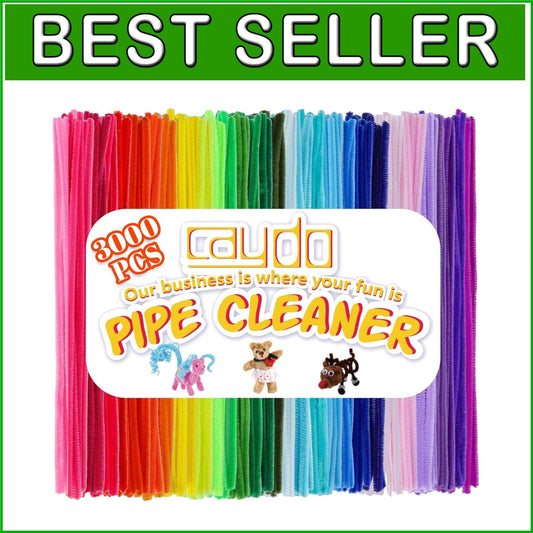 3000 Assorted Chenille Stems & 100 Wiggle Eyes - Vibrant Kids' Craft Supplies