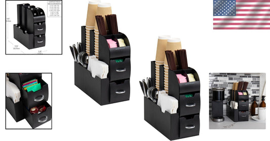 Efficient Countertop Organizer for Coffee & Condiments, Set of 2 - Non-Slip Base