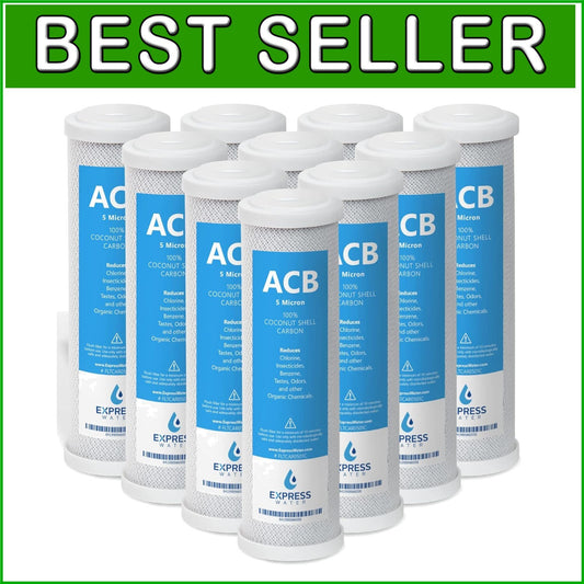 10 Pack 5 Micron ACB Coconut Carbon Block Water Filter – Pure Taste & Odor Re...