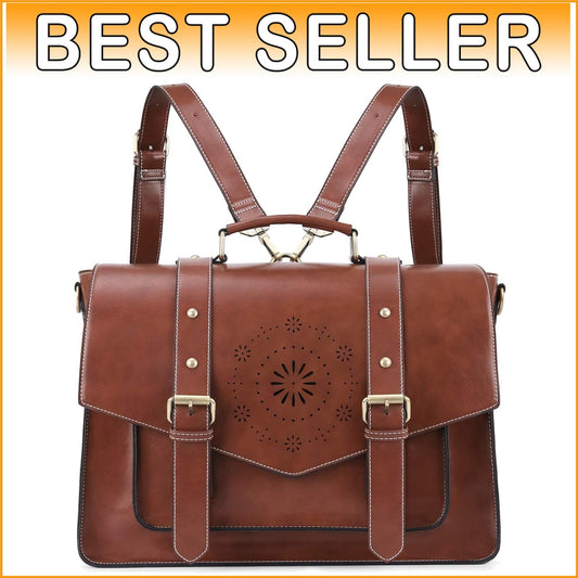 Multifunctional Laptop Backpack & Satchel for Women - 15.6 Inch Vegan Leather
