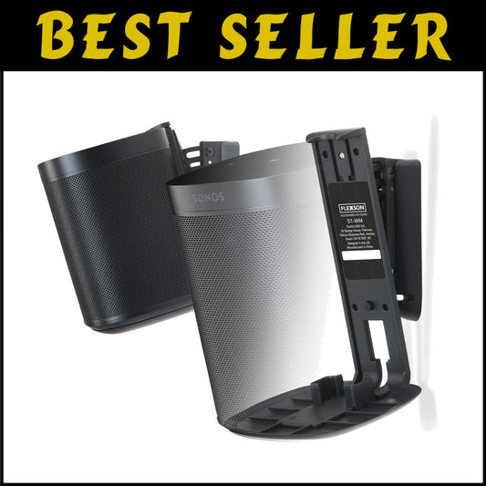 Black Wall Mount for SONOS One Speaker - Secure Tilt & Swivel Functionality
