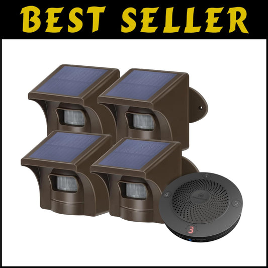 Industrial-Grade Solar Driveway Alarm System - 1500FT Long Range & Adjustable