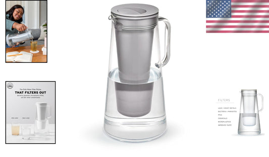 Premium Water Filter Pitcher: Removes Bacteria & Microplastics – 10 Cup Capacity