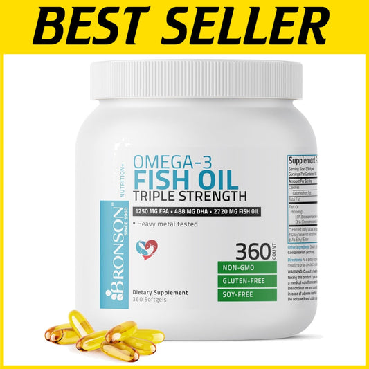 Omega-3 Fish Oil Formula - Supports Heart, Brain & Joint Health, 360 Softgels