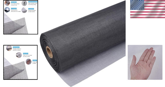 Fire-Resistant Fiberglass Screen Roll 48"x100" - Ideal for Windows and Doors