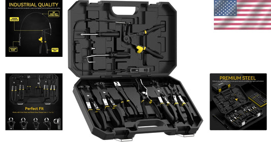 Durable Automotive 9-Piece Hose Clamp Tool Kit - Swivel Jaw & Clic-R Pliers