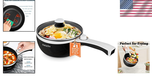 1.5L Portable Electric Hot Pot: Non-Stick Mini Sauté Pan with Power Control