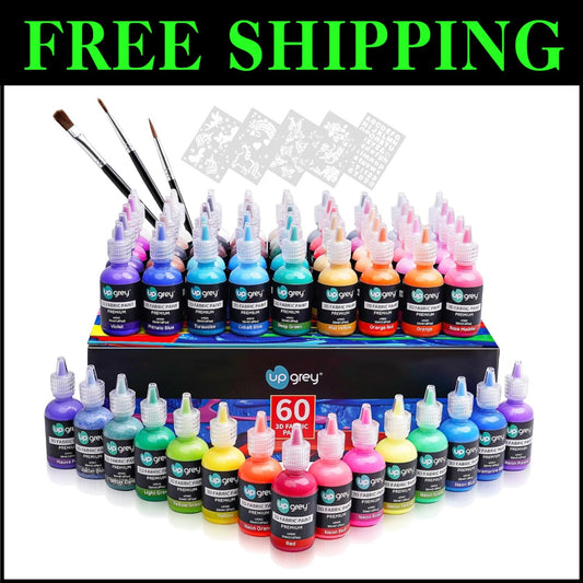 60 Shades of Non-Toxic Fabric Paint - 3D Texture, Easy Application, All Projects