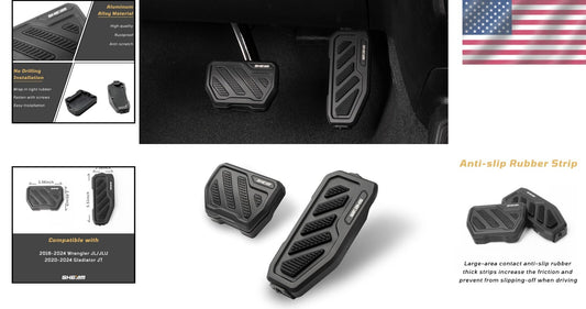 Weatherproof Non-Slip Brake Pedal Covers for Wrangler JL & Gladiator JT - 2 PCS