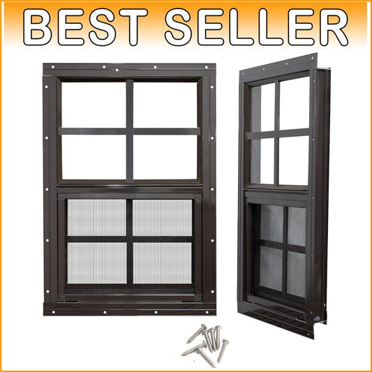 Aluminum Framed 2 Pack Shed Windows 12x18 - Perfect for Playhouses & Garages