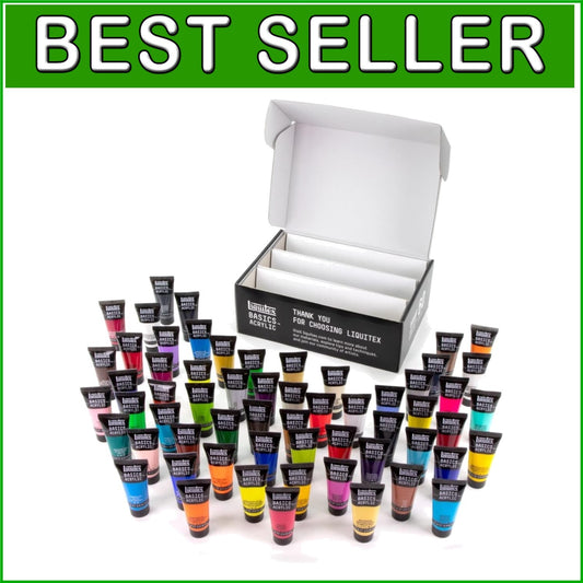 BASICS Acrylic Paint Set - 60 Tube Set with 22ml Gloss Finish, Artist Quality