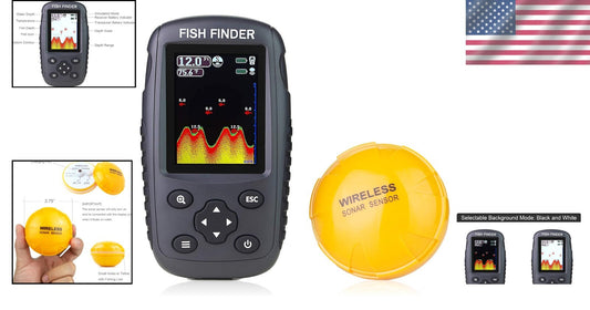 Advanced Wireless Fish Finder: Color LCD Depth Locator with Temperature Sensor