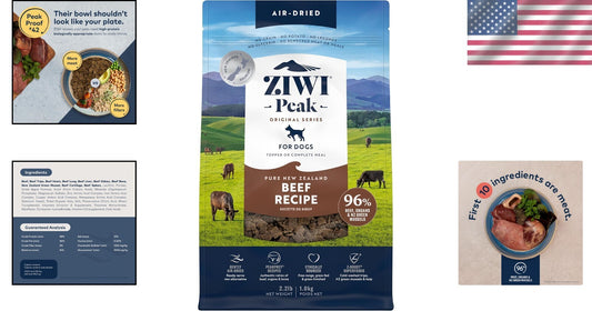 Peak Air-Dried Dog Food - Beef, High Protein, All Natural, 2.2 lb - Grain Free
