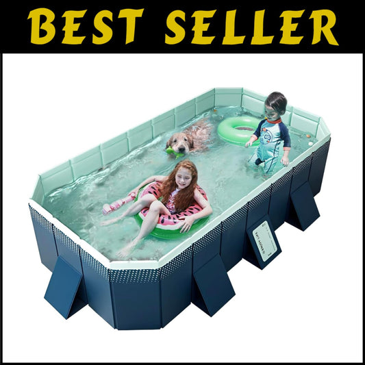 All-In-One Rectangular Family Pool with Cover and Maintenance Kit - 113" x 66"