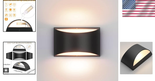 Energy-Efficient Black LED Wall Light with Replaceable G9 Bulb - Modern Elegance