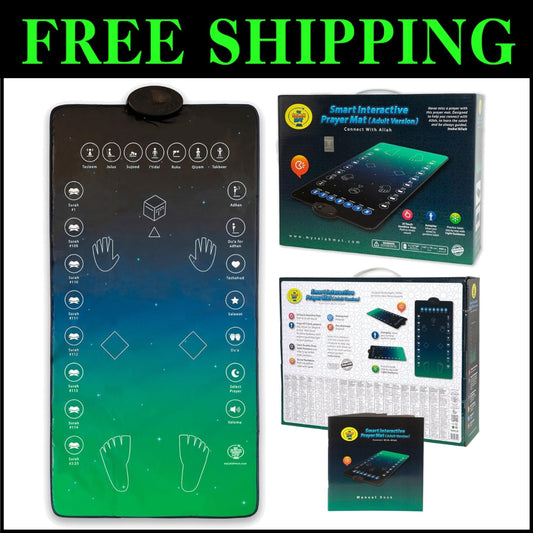Modern Waterproof Prayer Mat with Speaker - Perfect for Learning Salah & Duas