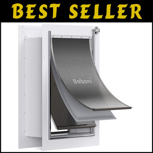 Weatherproof Large Pet Door with Steel Frame and Telescoping Tunnel for Freedom