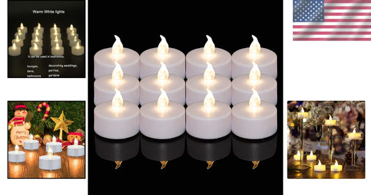 200-Pack Flameless LED Tea Lights - Flickering Warm White for Elegant Decor