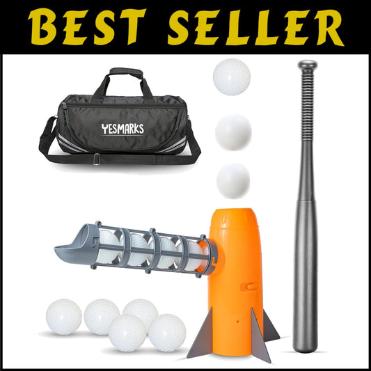 Auto Baseball Pitching Machine with Bat & 10 Balls - Perfect for Young Players