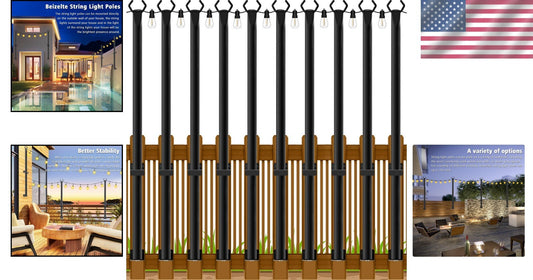 Waterproof 5Ft String Light Poles - Ideal for Christmas and Halloween Decor