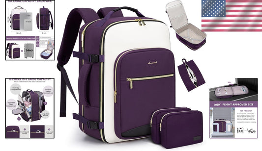 50L Airline Approved Carry On Backpack with Packing Cubes for Travel Comfort