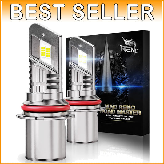 6000K White 9007 Fog Light Bulbs - Plug-N-Play Pack of 2 for Ultimate Visibility