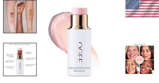 Certified Organic Sculpted Face Stick MOONSTONE - Buildable Glow Highlighter