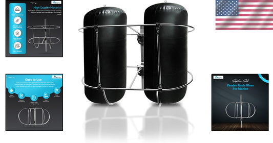 Versatile 9-Inch Stainless Steel Fender Holder with Glossy Finish for Marine Use