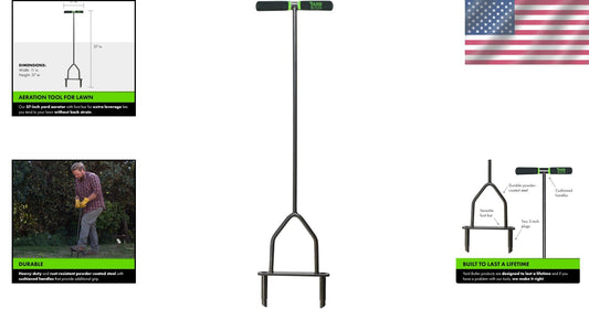 Eco-Friendly Manual Lawn Aerator for Compact Soil - Lifetime Guarantee Included