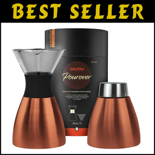 Travel-Friendly 32 oz Insulated Pour Over Coffee Maker - Eco-Friendly Design