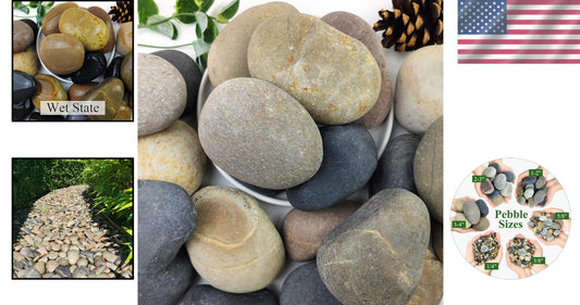 Hand-Picked 3-4" River Pebbles for Fish Tanks and Elegant Landscaping Solutions
