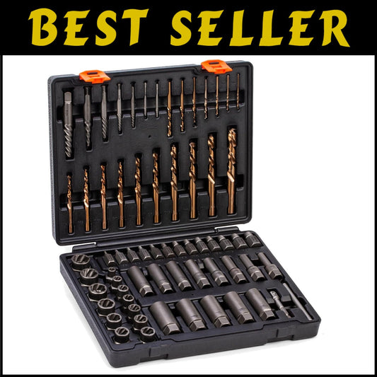 Complete 65-Piece Easy Out Extractor Kit for Removing Stripped Bolts and Nuts