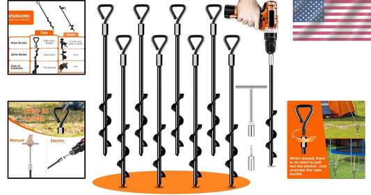 Alloy Steel Tent Stakes with Extended Blades – Secure Your Canopy and Trampoline