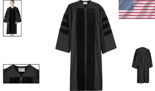 Classic Womens Graduation Gown with Reinforced Shoulders - 6 Size Variations
