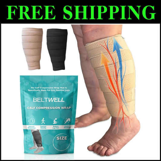 Premium Lymphedema Calf Wrap - Adjustable Fit for Circulation & Faster Recovery