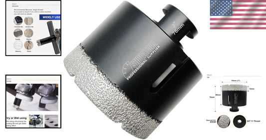 Durable Diamond Hole Saw 76mm for Porcelain, Tile & Stone - Best Performance