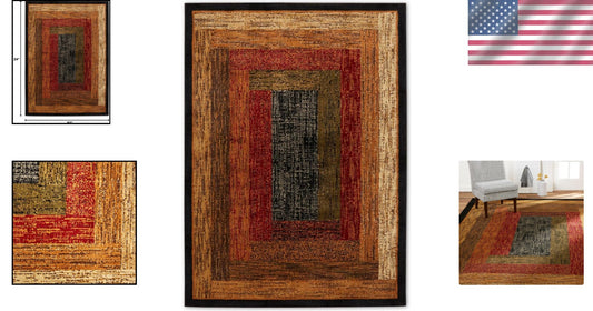 Stylish Low Pile Area Rug 7'8" x 10'4" - Fade & Stain Resistant for Living Rooms